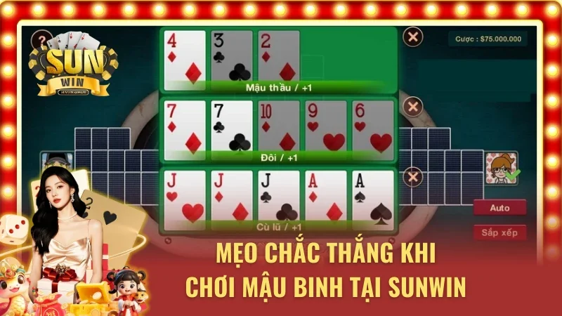 Mẹo chắc thắng khi chơi game bài mậu binh 