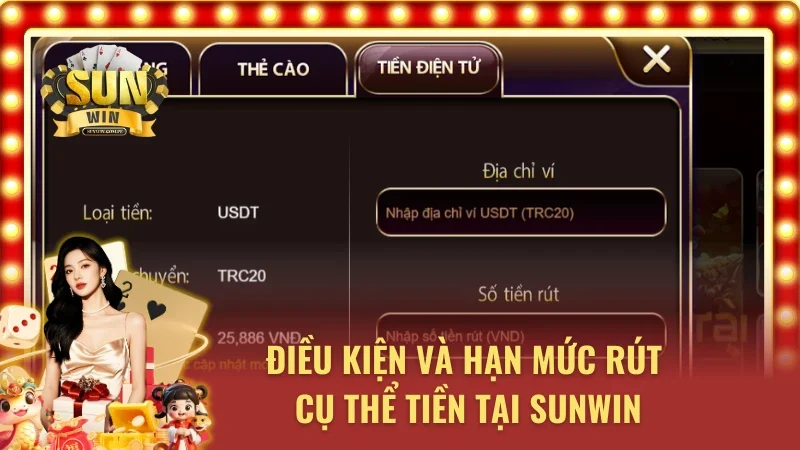 Rút tiền ở hệ thống Sunwin đưa ra điều kiện và mức rất dễ