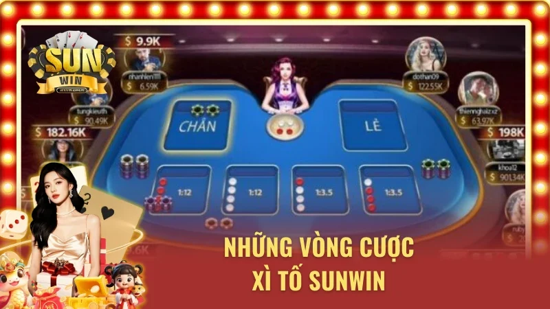 Các vòng cược trong game bài xì tố Sunwin
